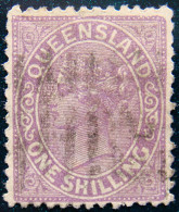 QUEENSLAND 1882 1sh Queen Victoria USED Scott70 CV$7 Watermark:Crown & Q , PERFORATION:12 - Used Stamps