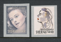 Sweden 2015 Facit # 3081-3082a. Ingrid Bergman. Set Of 2 Single Coils (Type 1 And Type 2). MNH (**) - Unused Stamps