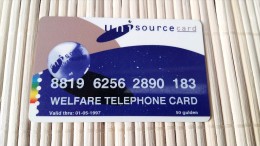 Uni Source Card Welfare 50 Gulden Netherlands Very  Rare 2 Scans - Cartes GSM, Prépayées Et Recharges