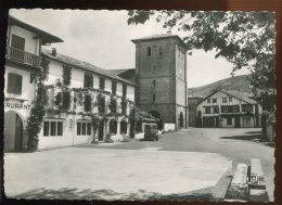 CPM 64 ASCAIN La Place L'Eglise Et L'Hôtel De La Rhune Camion Peugeot DMA - Ascain