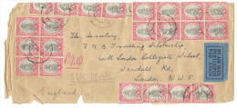 South Africa 1936 Cover To UK With 49x1d Stamps - Lettres & Documents