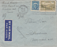 KING GEORGE VI, PEACETIME, STAMPS ON COVER, 1947, CANADA - Covers & Documents