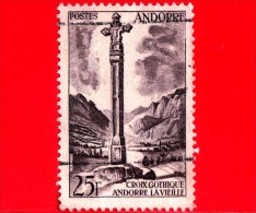 ANDORRA  - Usato - 1955 - Paesaggi - Croce Gotica - Andorre  La Vieille - 25 - Used Stamps