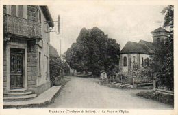 CPA - FONTAINE (90) - Aspect Du Quartier De La Poste Et De L'Eglise En 1940 - Fontaine