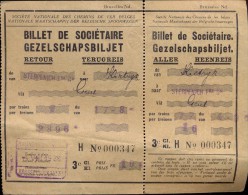 Treinticket Gezelschapbiljet  Billet Train De Sociétaire - Sterpenich - Kortrijk 1938 - Europe