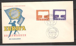 Saar1957:EUROPA Michel402-3 FDC - Covers & Documents