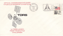 SPACE -  USA -  1983 - TDRS SATELLITE SPECIAL COVER WITH KENNEDY SPACE CENTRE POSTMARK - Etats-Unis