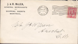 Canada J. & R. McLEA General Merchants & Shipping Agents MONTREAL 1903 Cover Lettre ARICHAT N.S. Edward VII. (2 Scans) - Storia Postale
