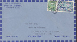 Canada BANK OF Montreal, MONTREAL 1943 Cover Lettre CHICAGO USA GVI. & 6 C. Aeroplane Airmail Stamps (2 Scans) - Cartas & Documentos