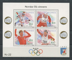 NORVEGE 1993 Bloc N° 19 ** Neuf = MNH Superbe Cote 10 € Sports JO Hiver Lillehammer Ski Patinage - Hojas Bloque