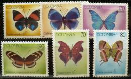 COLOMBIE: Papillons (yvert: 961/63+PA827/30 )  (6 Valeurs) NEUF MNH** - Vlinders