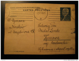 KRAKOW 1933 To TYMOWA Postal Stationery Card POLAND - Briefe U. Dokumente