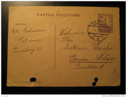 PABJANICE 1927 To Poznan Postal Stationery Card POLAND - Brieven En Documenten