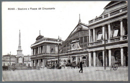 1470 - Senza Spese Di Spedizione - Cartolina Antiche - Rom Roma Stazione Piazza Del Cinquecento - Transports