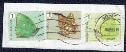 Belgique 2014 Lot 3 Oblitérés Used Papillons  Butterflies Détail Dans La Description - Used Stamps