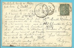 Kaart Met Stempel CAMP DE LEVIER Naar Sint-Agatha-Berchem 14/8/19 - Cartas & Documentos