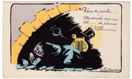 Edouard Bourgeois Artist Signed, 'Reve De Poste Etre Couche Sur Un Lit' C1900s Vintage Postcard - Bourgeois