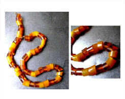 Perles Imitant L´ambre Ann 60-70 / Vintage Beads Imitating Ambre From Hungary - Ethnics