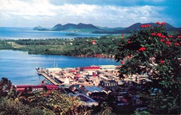 03884 "CARAIBI - ANTILLE - SANTA LUCIA - PAN AMERICAN WORLD AIRWAYS" PANORAMA. CART. NON  SPED. - Saint Lucia