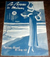 LA REVUE MADAME. 1933. 406. MANTEAU ELEGANT EN DRAP NOIR - Mode