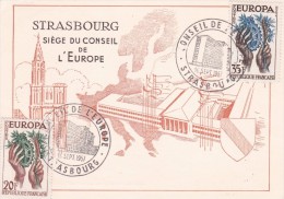 France N°1122/1123 - Carte Maximum - Paire Europa - 1950-1959