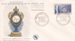 France 1957 - FDC - Covers & Documents