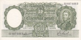 BILLETE DE ARGENTINA DE 50 PESOS LEYES Nº 12962 Y 13571 CALIDAD EBC (XF) (BANKNOTE) DIFERENTES FIRMAS - Argentine