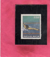 JUGOSLAVIA YUGOSLAVIA 1972 OLYMPIC GAMES MUNICH GIOCHI OLIMPICI MONACO Butterfly Stroke NUOTO USATO USED OBLITERE´ - Used Stamps