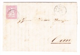 Heimat SG UZNACH 15.5.1860 Mit 15Rp. Strubel #24G Brief Nach Chur - Storia Postale