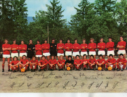 FOOTBALL EQUIPE A S ROMA 1973 1974 REAL PHOTO 17cm / 24cm  DEDICACES DES JOUEURS  SQUADRA ITALIAN - Autografi