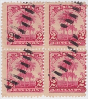 1905-71 CUBA REPUBLICA. 1905. Ed.177. 2c PALMITAS. BLOCK 4 FINE CANCEL. - Gebraucht