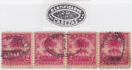 1905-82 CUBA REPUBLICA. 1905. Ed.177. 2c PALMITAS. BLOCK 4 COLONIAL REGISTERED CANCEL JARUCO. - Usati