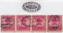 1905-82 CUBA REPUBLICA. 1905. Ed.177. 2c PALMITAS. BLOCK 4 COLONIAL REGISTERED CANCEL JARUCO. - Oblitérés