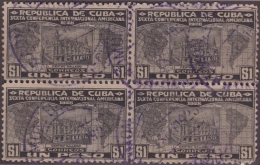 1928-52 CUBA REPUBLICA. 1928. Ed.232 1$. 6ta CONFERENCIA. CENTRO GALLEGO. CANCEL. - Gebraucht