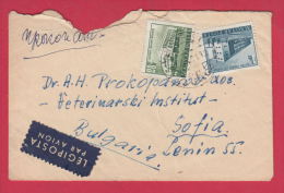 203013 / 1957 - 20 F. + 1 Ft. STAATL WARENHAUS IN UJPEST , BERG AKADEMIE IM AJKACSINGER TAL , Hungary Ungarn - Storia Postale