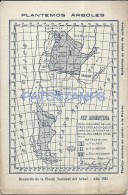 31022 ARGENTINA FIESTA NACIONAL DEL ARBOL MAP MAPA SOCIEDAD FORESTAL YEAR 1921 BREAK POSTAL POSTCARD - Argentinien