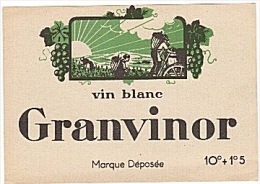 ETIQUETTE - VIN - GRANVINOR . - Otros & Sin Clasificación