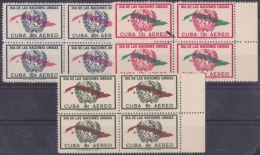 1957-190 CUBA REPUBLICA. 1958. Ed.718-20 NACIONES UNIDAS ONU NU. BLOCK 4 MANCHAS. - Ongebruikt