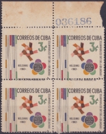 1962-37 CUBA. 1962. Ed.963 FESTIVAL JUVENTUD HELSINKI FINLAND SOUMI. PERFORATION ERROR. MANCHAS. - Neufs