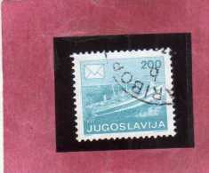 JUGOSLAVIA YUGOSLAVIA 1986 LA LE POSTE POST MAIL 200d, Freighter In High Seas 200 DIN. USATO USED OBLITERE´ - Usados