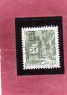 JUGOSLAVIA YUGOSLAVIA 1978 TOURISM TOWN OHRID MACEDONIA TURISMO SURCHARGED 2,00/1,00 Din. USATO USED OBLITERE´ - Used Stamps