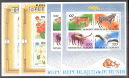 Burundi COB BL129/30A Fauna En Flora-Faune Et Fleurs 1992 MNH - Ungebraucht