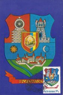 TIMISOARA TOWN COAT PF ARMS, CM, MAXICARD, CARTES MAXIMUM, 1980, ROMANIA - Maximumkarten (MC)