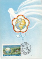 PEACE, DOVE, GLOBE, CM, MAXICARD, CARTES MAXIMUM, 1989, ROMANIA - Maximumkarten (MC)