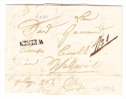 Heimat SG WEESEN Langstempel Brief 15.8.1847 Nach Wattwil - 1843-1852 Kantonalmarken Und Bundesmarken