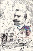 BELGICA ANTARCTIC EXPEDITION, EMIL RACOVITA, SHIP, CM, MAXICARD, CARTES MAXIMUM, 1987, ROMANIA - Expediciones Antárticas