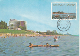 TOURISM, MANGALIA- HOTELS, BEACH, CM, MAXICARD, CARTES MAXIMUM, 1979, ROMANIA - Hôtellerie - Horeca