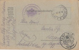 WARFIELD POSTCARD, BATTALIO 1/63, POST OFFICE NR 106, WW1, CENSORED, 1916, HUNGARY - Covers & Documents