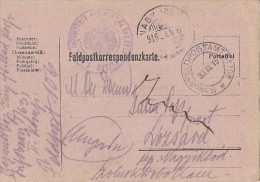 WARFIELD POSTCARD, BATTALIO 1/63, POST OFFICE NR 106, WW1, CENSORED, 1916, HUNGARY - Covers & Documents