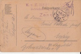 WARFIELD POSTCARD, BATTALION 1/63, POST OFFICE NR 282, WW1, CENSORED, 1918, HUNGARY - Covers & Documents